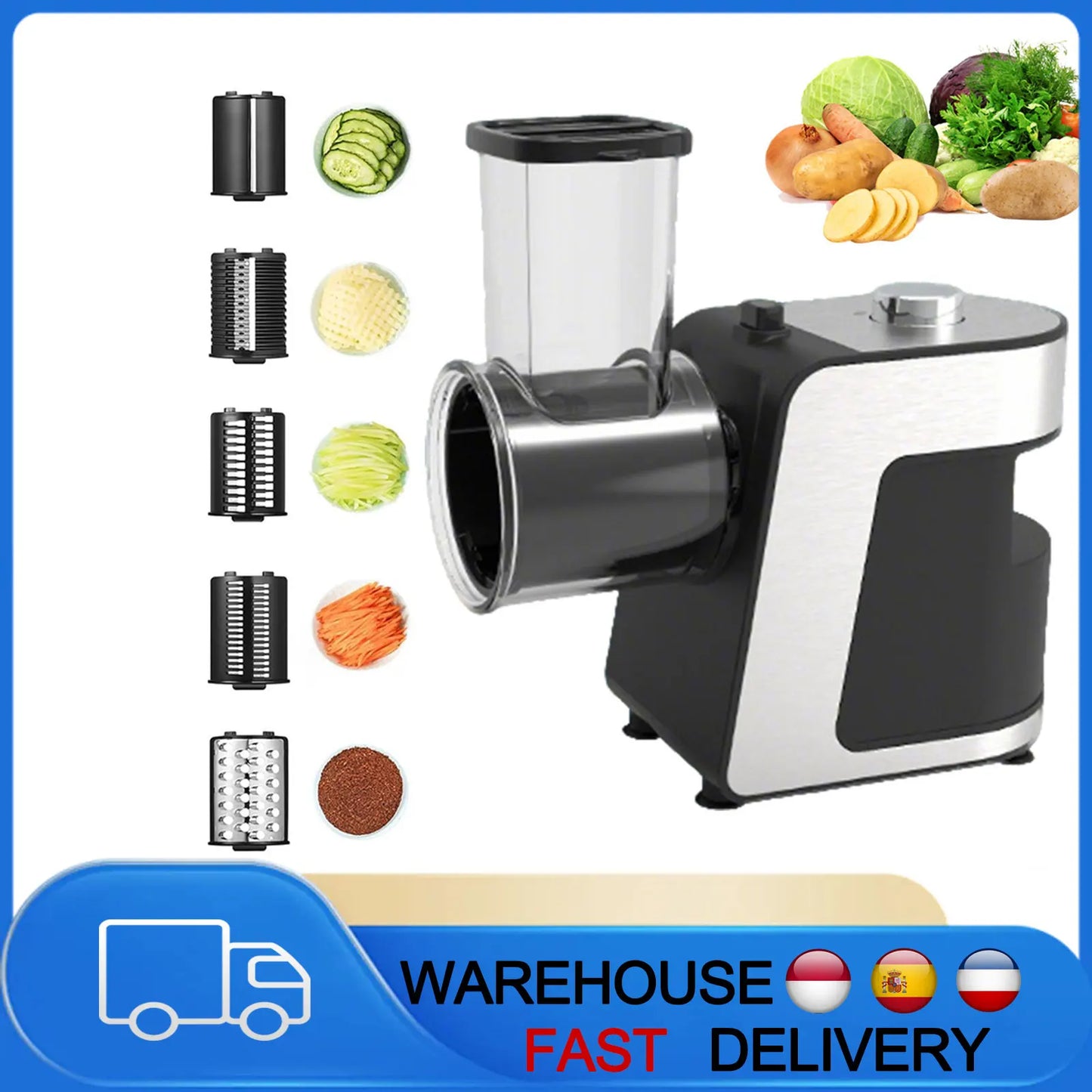 Household Vegetable Cutter Electric Salad Maker Vegetable Slicer for Cheese Kitchen Tool Fruit Cutter Food Processor