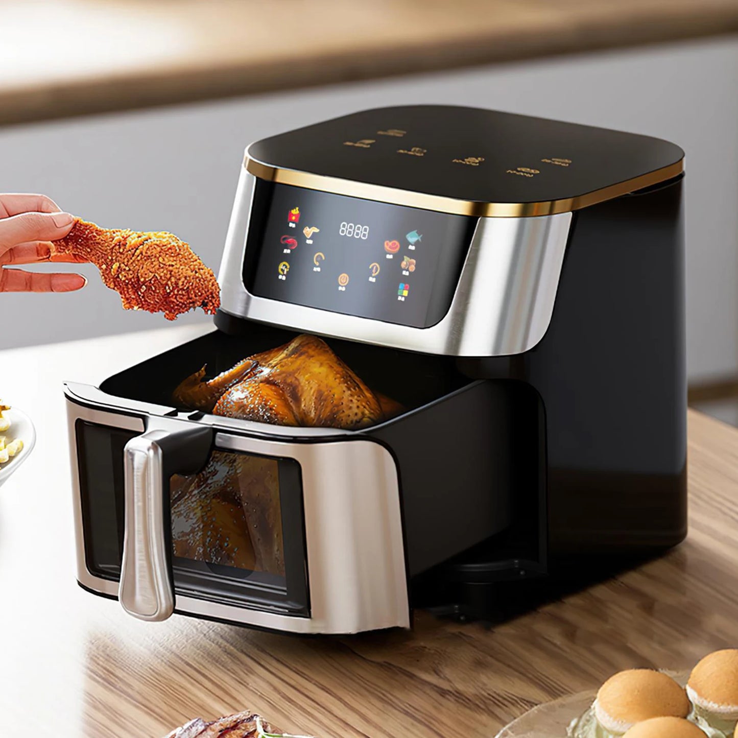 2800W 12L Air Fryer Electric Hot fryer Oven Oilless Cooker with Touch Control & Nonstick Basket & Visible Window Family Size