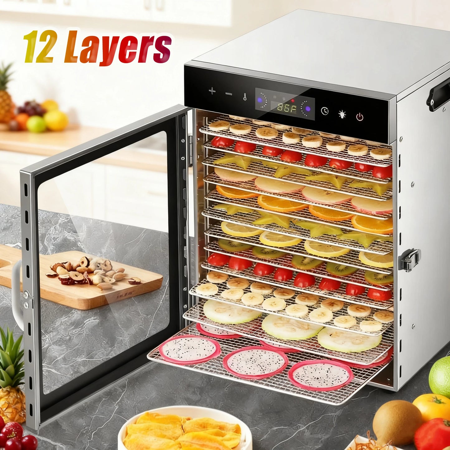 Food Dehydrator Home Fruit Digital Temperature Air Dryer Vegetable Meat Medicinal services Smart Commercial Food Dehydrator