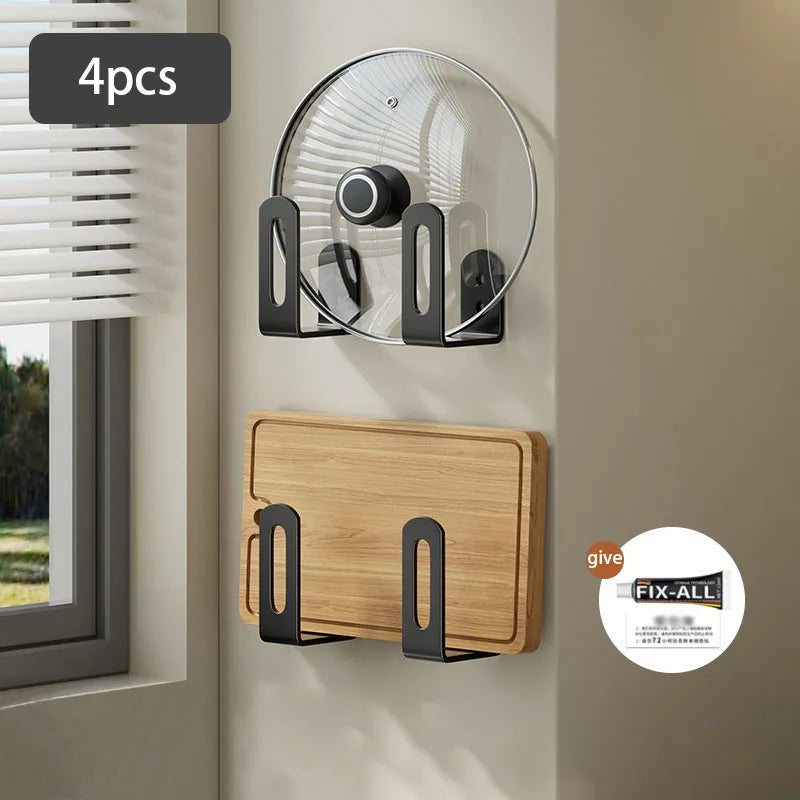 2/4pcs cutting board pot cover rack sink sponge storage container bathroom multifunctional wall mounted kitchen rack