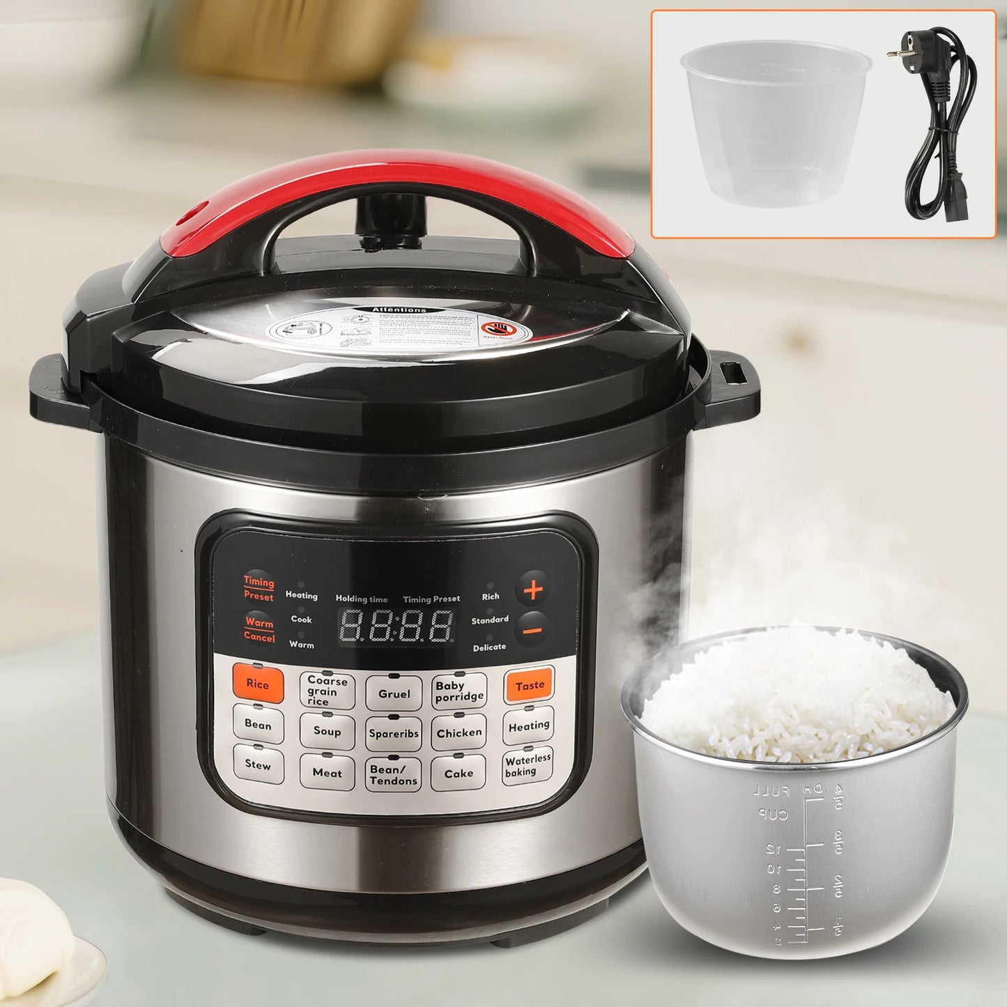 12V 24V 220V 2L 200Wcar Home Rice Cooker Van Car Rice Cooker For Car and Truck Carry Electric Rice Cookers for 1-3 People