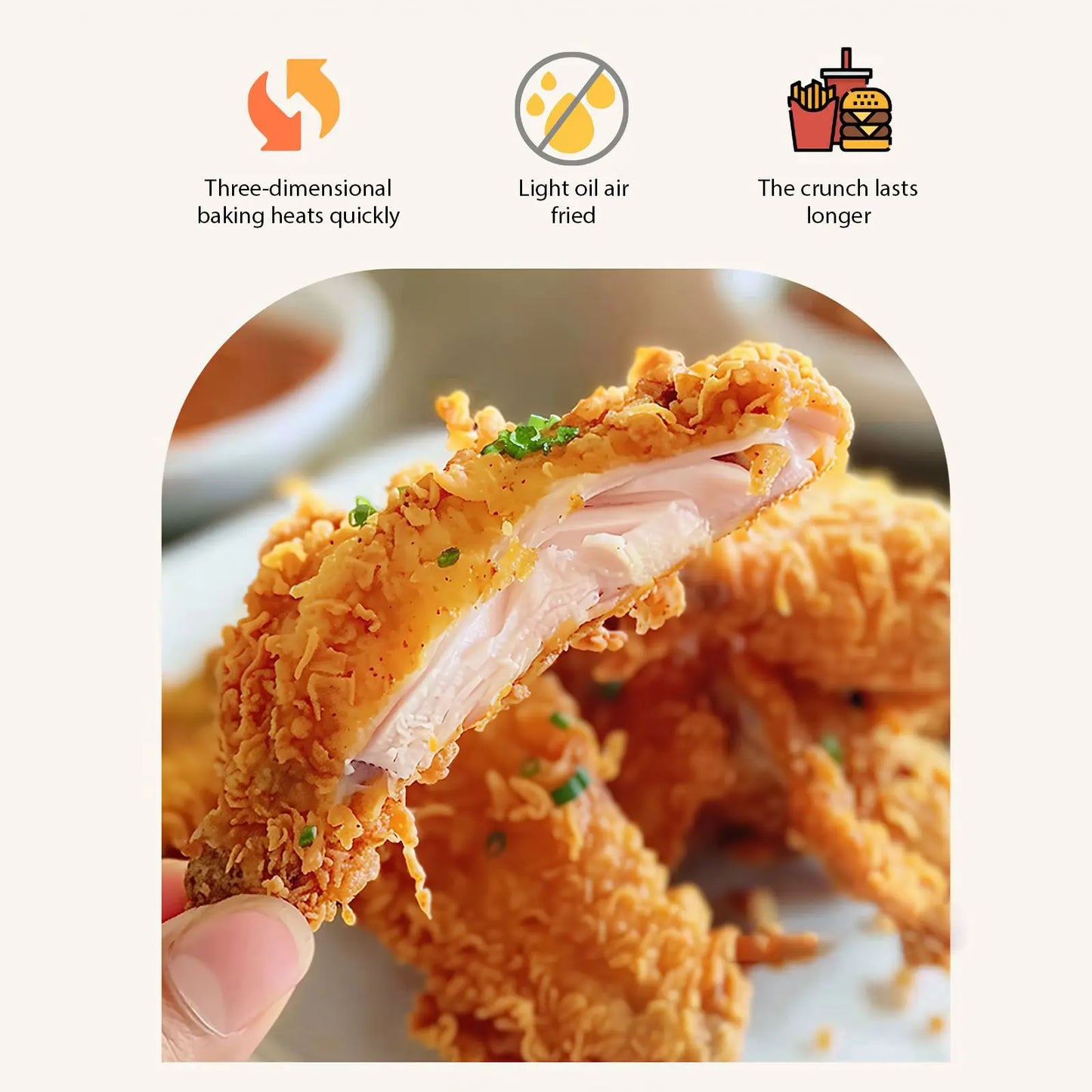 2800W 12L Air Fryer Electric Hot fryer Oven Oilless Cooker with Touch Control & Nonstick Basket & Visible Window Family Size