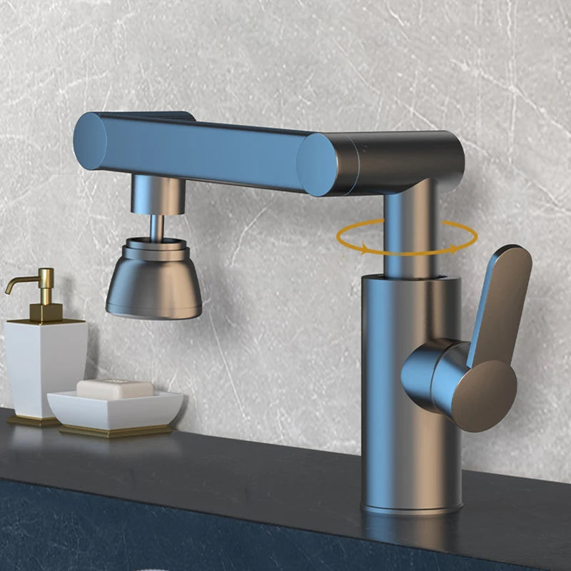 Mechanical Arm Universal Faucet Bathroom Kitchen Splashproof Faucet Bathroom Countertop Basin Hot and Cold Tap Faucet Accessorie