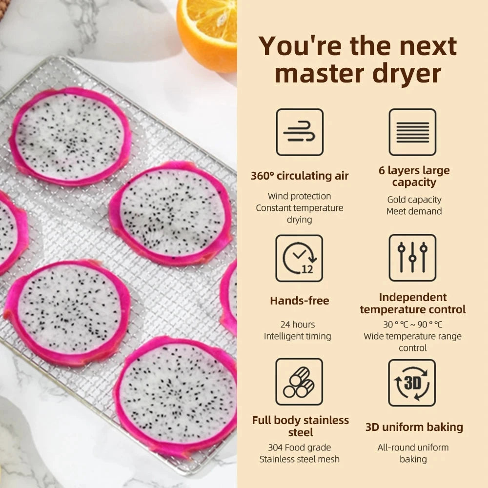 Food Dehydrator Home Fruit Digital Temperature Air Dryer Vegetable Meat Medicinal services Smart Commercial Food Dehydrator