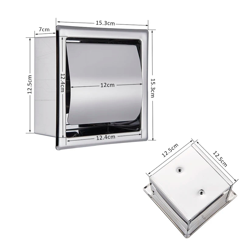 Bathroom Toilet Paper Holder 304 Stainless Steel Waterproof Roll Paper Box Black Tissue Box Holder Bathroom Hardware Accessories