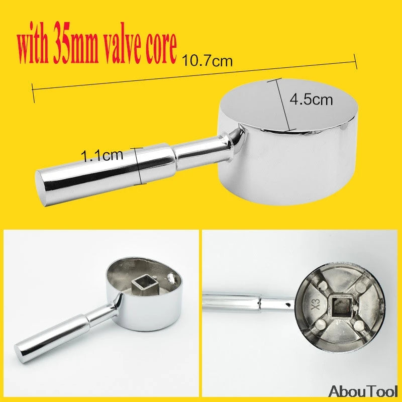 Bathroom Replacement Faucet Handle Chrome Plated Taps Accessories for 35mm/40mm Cartridge Spool Faucet Single Metal Lever Handle