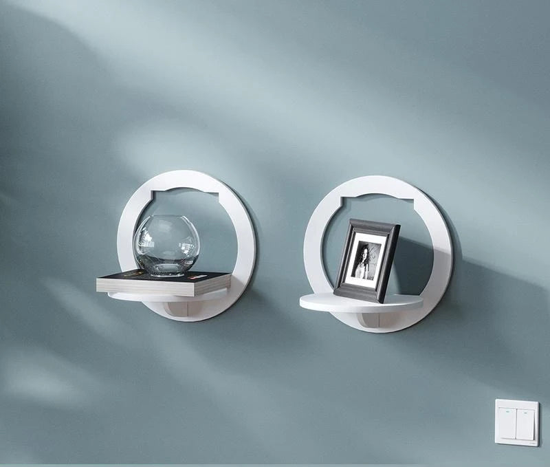 Wall shelf free punching wall-mounted TV background wall hanger bedroom balcony bedside wall creative flower pot stand