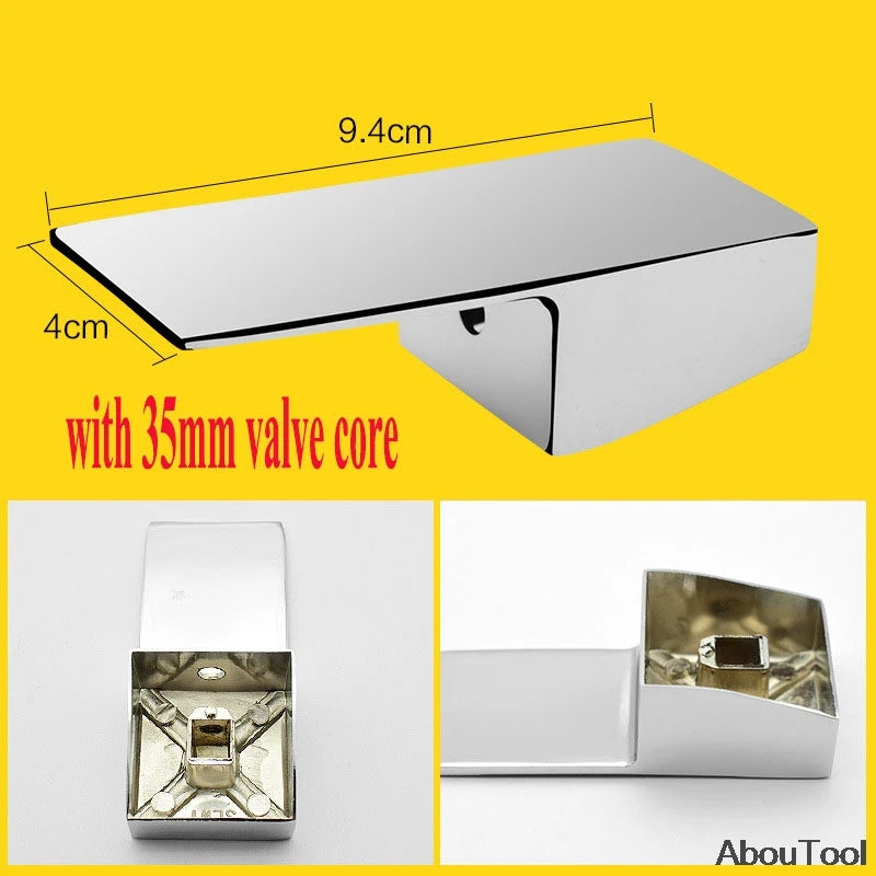 Bathroom Replacement Faucet Handle Chrome Plated Taps Accessories for 35mm/40mm Cartridge Spool Faucet Single Metal Lever Handle