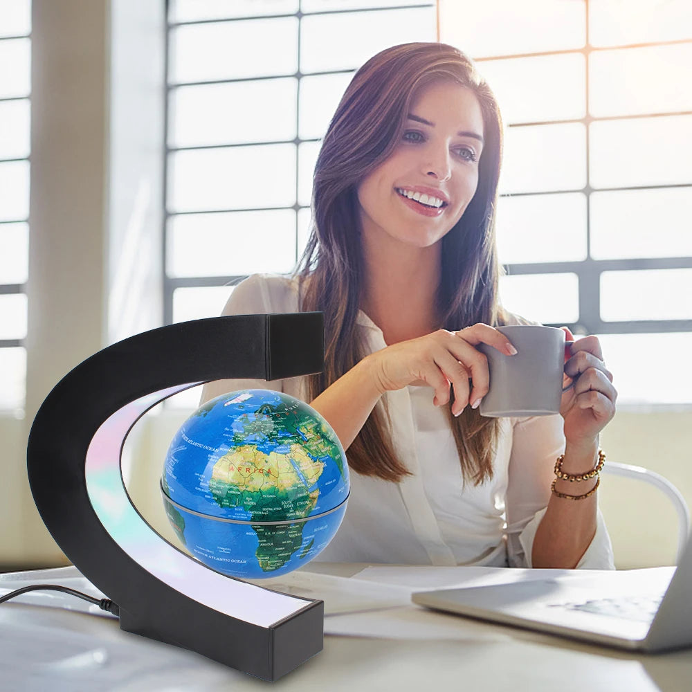 Floating Magnetic Levitation Globe – LED World Map Lamp Innovative antigravity design with soft LED lighting. Unique home décor and perfect birthday gift idea.