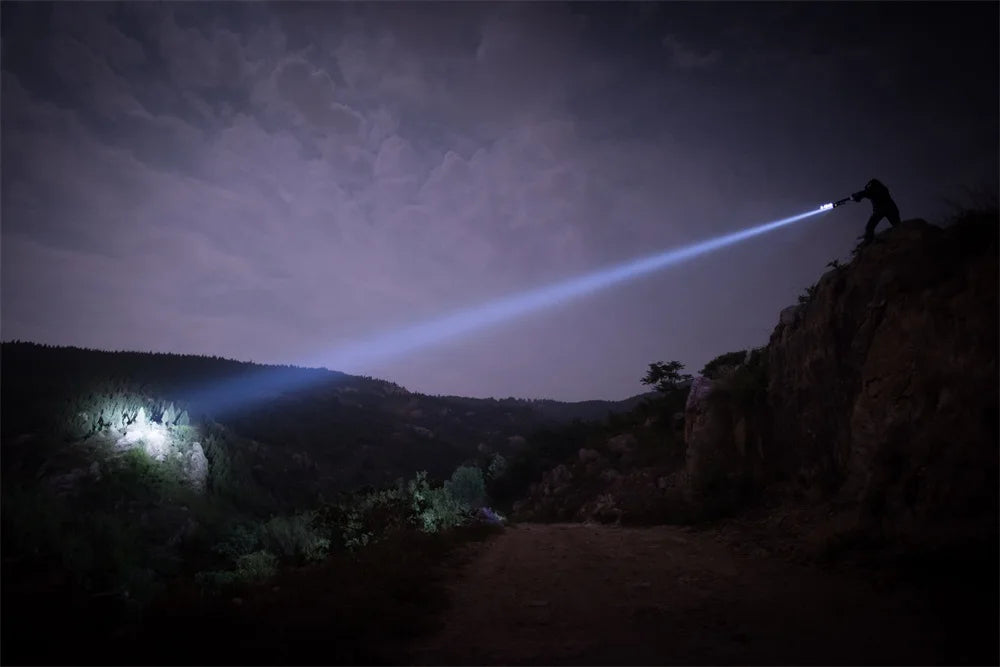 Trustfire T70 Powerful Flashlight For Hunting 1000 Meter Long Range 2300 Lumens 2-Switct 18650 High Power Strong Led Flash Light