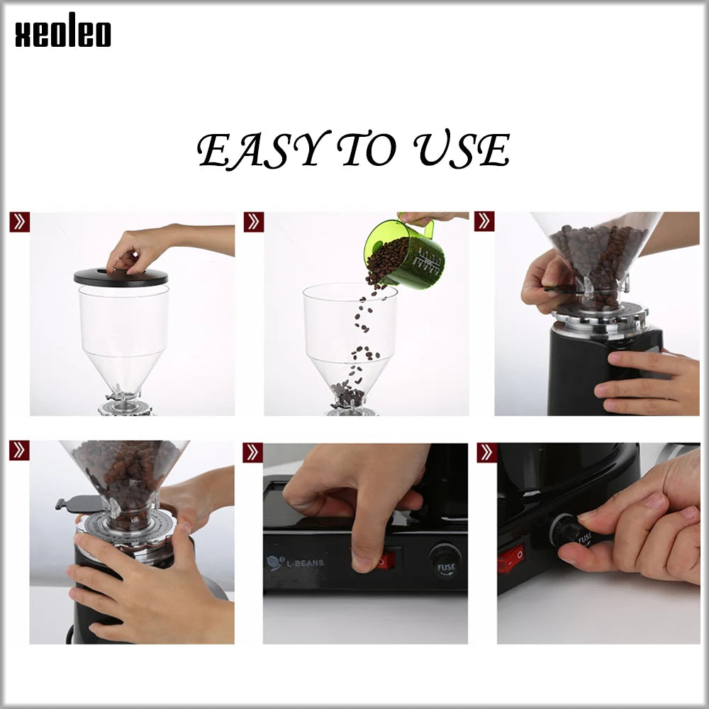 XEOLEO Electric Coffee grinder Commercial&Home Coffee Bean Miller 60mm Burr Grinder Coffee Milling machine Espresso Machine 200W