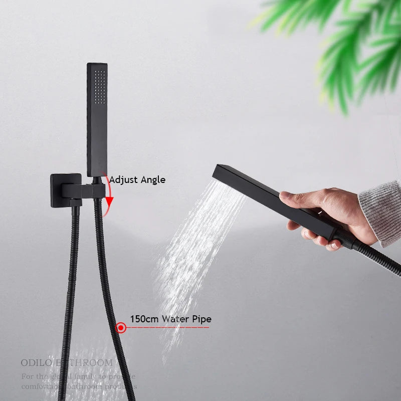 Thermostatic shower syste Waterfall Shower Faucet Concealed Shower r Wall Mounted Shower Column Hot And Cold Mixing Valve