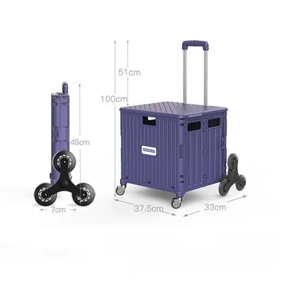 Supermarket Portable Folding Shopping Cart Grocery Shopping Cart 360 Degree Universal Wheel Plastic Trolley Cart Trolley