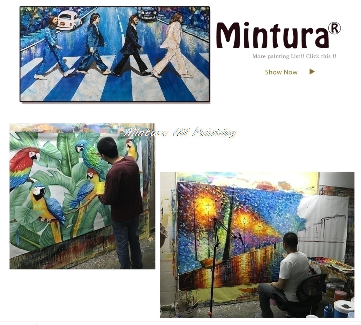 Mintura,Nordic Hand-painted Oil Painting on Canvas,Abstract Seaside Landscape Wall Art Poster,Living Room Office Home Deco Mural