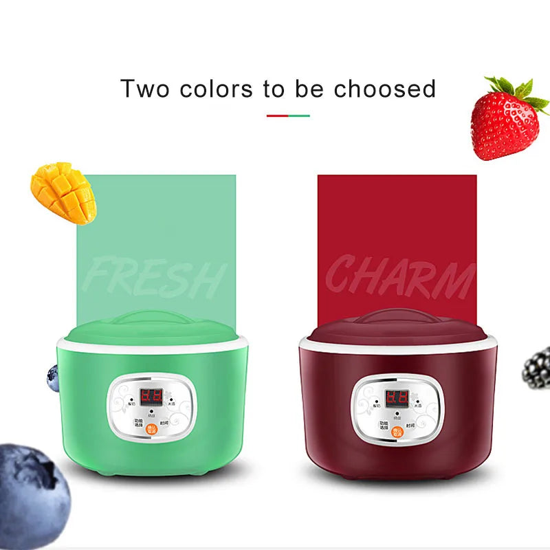 1.0L Yogurt Maker Mini Automatic Yogurt Machine Household DIY Yogurt Tools Kitchen Rice Wine Natto Machine Stainless Steel Liner