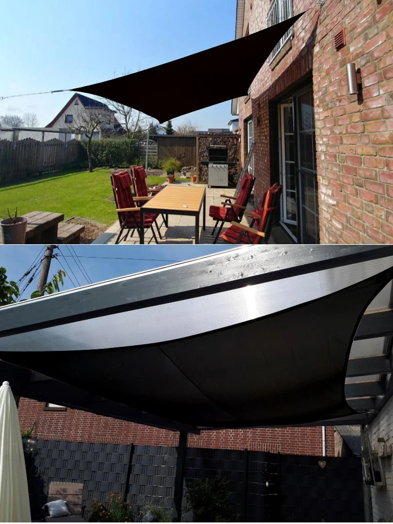 Black All size Waterproof Sun Shade Sail Square Rectangle Garden Terrace Canopy Pool Shade Triangle Camp Hiking Yard Awning