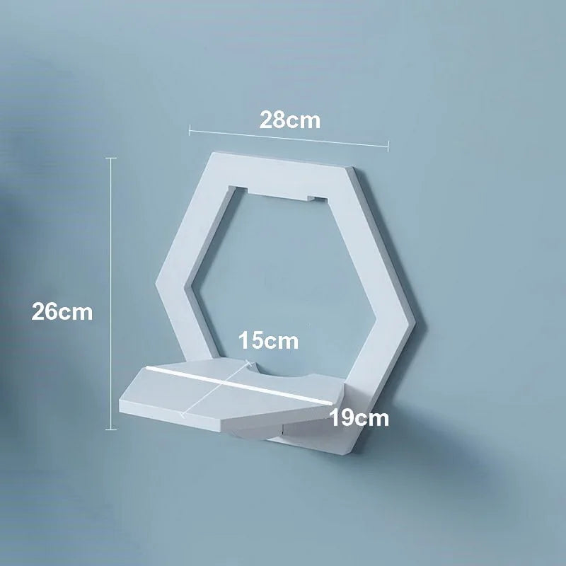 Wall shelf free punching wall-mounted TV background wall hanger bedroom balcony bedside wall creative flower pot stand