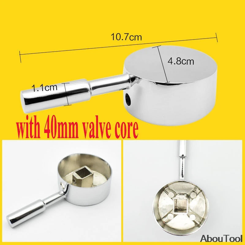 Bathroom Replacement Faucet Handle Chrome Plated Taps Accessories for 35mm/40mm Cartridge Spool Faucet Single Metal Lever Handle