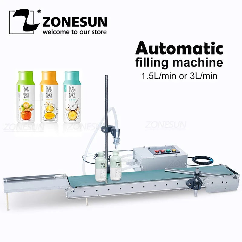 ZONESUN Automatic Perfume Oil Filter Beverage Water Bottle High Precision Heat Resistance Liquid Filling Machine ZS-DPYT1500