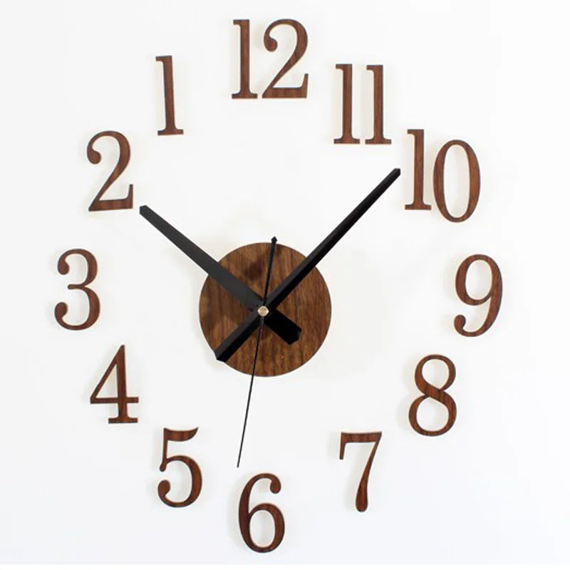 Retro DIY digital decorative wall clock wall stickers clockwise fashion watches creative cute Reversing Times Backflow Left move