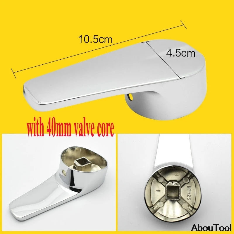 Bathroom Replacement Faucet Handle Chrome Plated Taps Accessories for 35mm/40mm Cartridge Spool Faucet Single Metal Lever Handle