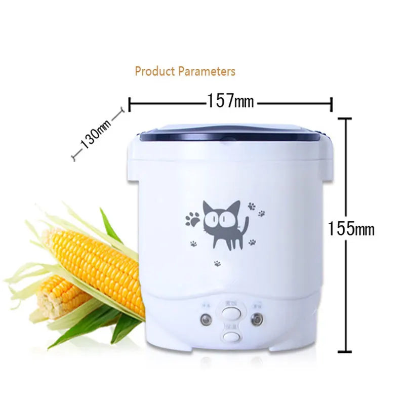 Car rice cooker 12v 24V 220V car home dual use self-driving portable rice cooker 24v truck smart rice cooker lunch box