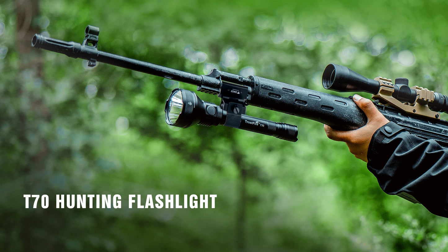 Trustfire T70 Powerful Flashlight For Hunting 1000 Meter Long Range 2300 Lumens 2-Switct 18650 High Power Strong Led Flash Light