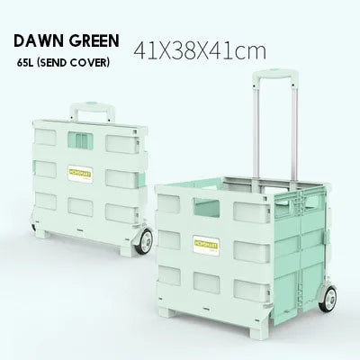 Supermarket Portable Folding Shopping Cart Grocery Shopping Cart 360 Degree Universal Wheel Plastic Trolley Cart Trolley