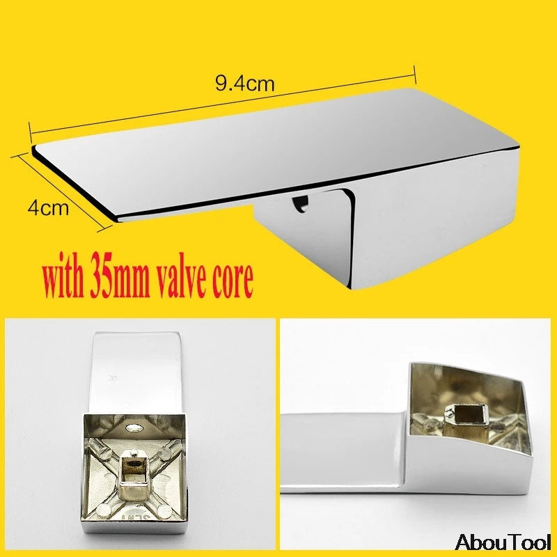 Bathroom Replacement Faucet Handle Chrome Plated Taps Accessories for 35mm/40mm Cartridge Spool Faucet Single Metal Lever Handle