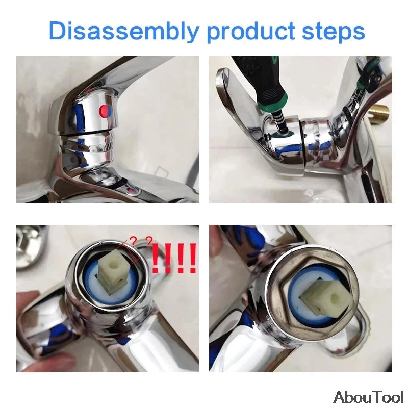 Bathroom Replacement Faucet Handle Chrome Plated Taps Accessories for 35mm/40mm Cartridge Spool Faucet Single Metal Lever Handle