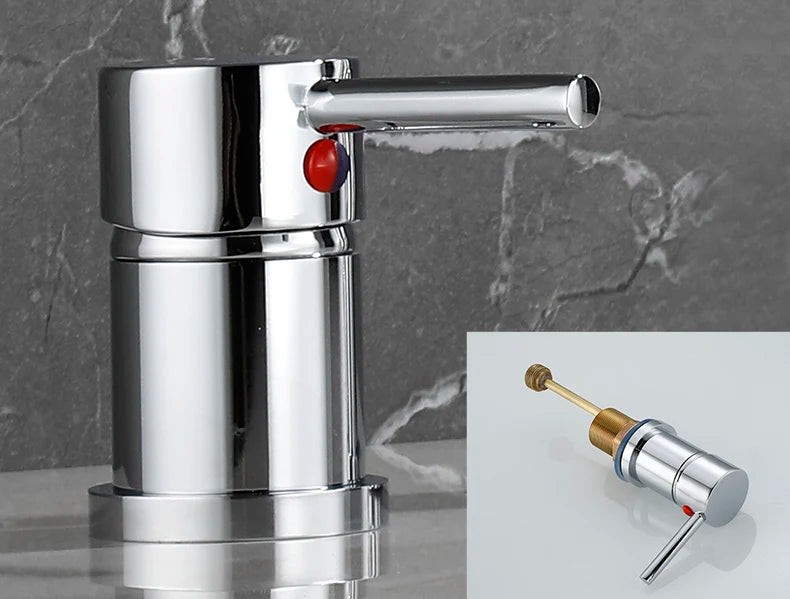 4-Piece Bathroom Faucet Set – Deck-Mounted Includes basin and bathtub mixer taps with handheld shower. Hot and cold water mixer for versatile bathroom use.
