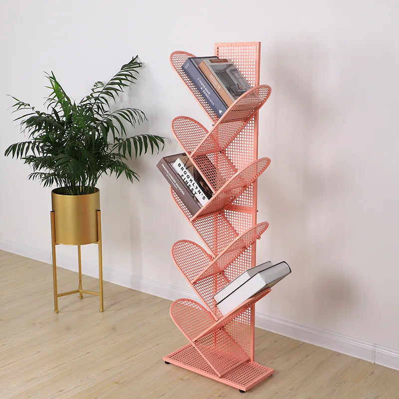 JOYLIVE 2021 New Creative Tree-shaped Iron Grid Bookshelf Storage Rack For Library Book Store Office Working Study Books Display