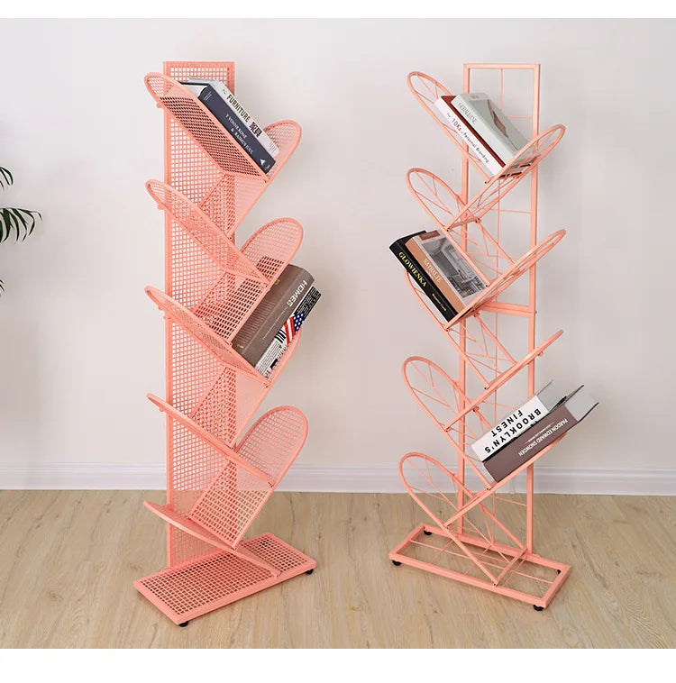 JOYLIVE 2021 New Creative Tree-shaped Iron Grid Bookshelf Storage Rack For Library Book Store Office Working Study Books Display