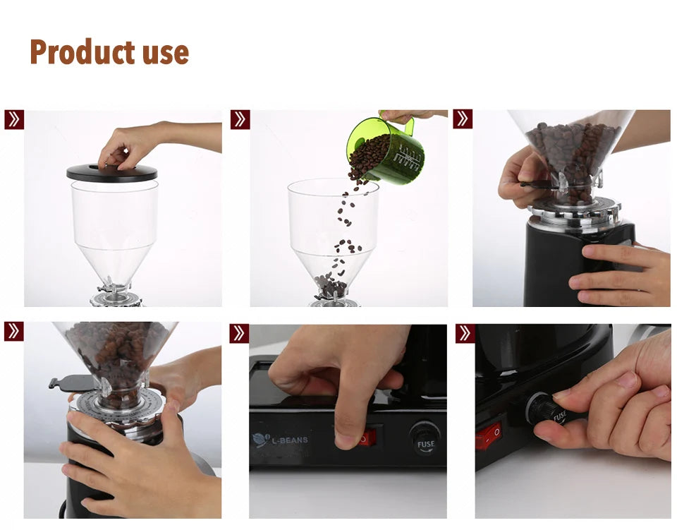 XEOLEO Electric Coffee grinder Commercial&Home Coffee Bean Miller 60mm Burr Grinder Coffee Milling machine Espresso Machine 200W