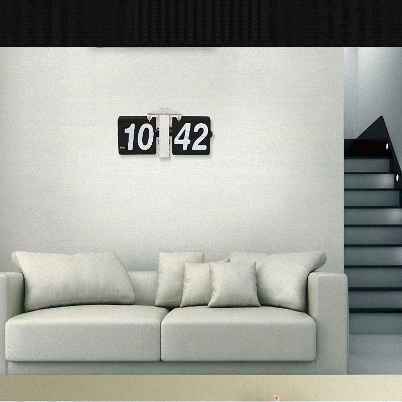 Wonderful European Retro Table Clock Mechanical Automatic Flip Clock Living Room Large DIY Home Wall Clock