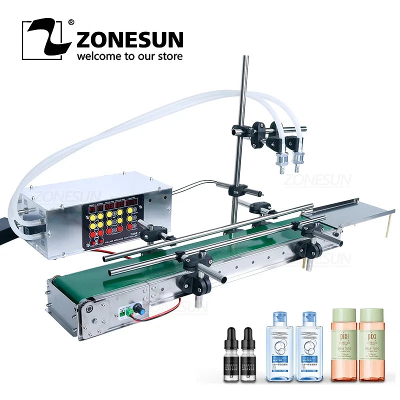 ZONESUN Automatic Perfume Oil Filter Beverage Water Bottle High Precision Heat Resistance Liquid Filling Machine ZS-DPYT1500