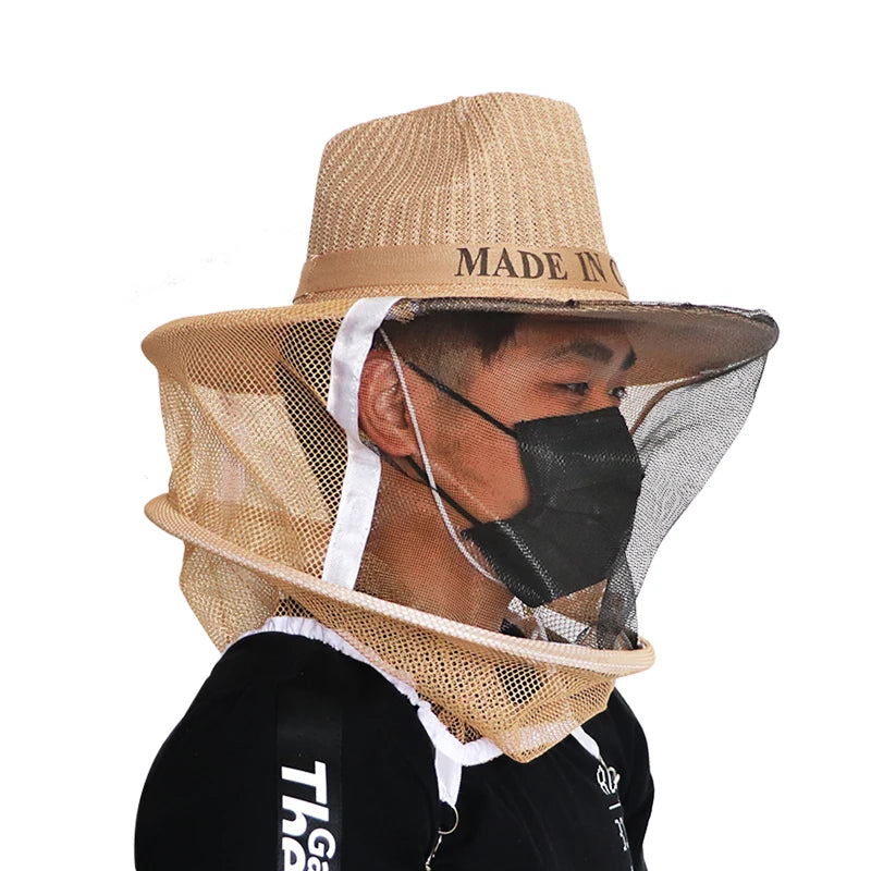 Beekeeper Protective Hat Anti Bee Fabric Nylon Net Yarn Hat Beekeeping Protector Cap Beekeeper Cowboy Comfortable Design
