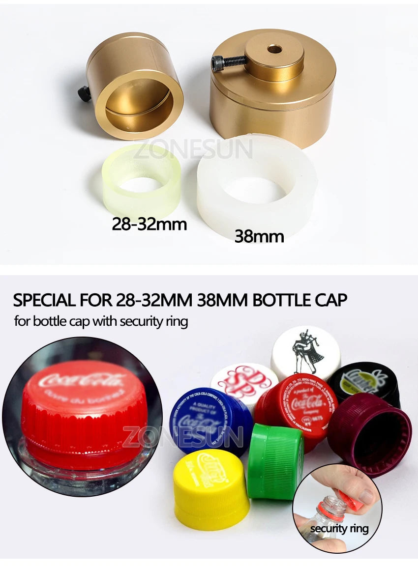 ZONESUN Optional Mix Up Capping Machine Portable Automatic Electric With Security Ring Bottle Capper Screwing Sealing Machine