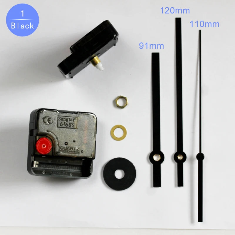 6168S Quartz Movement 6mm&9mm Screw Axis Length Plastic Sweep Mechanism With 1# Black Hands Clock Accessory DIY Kits