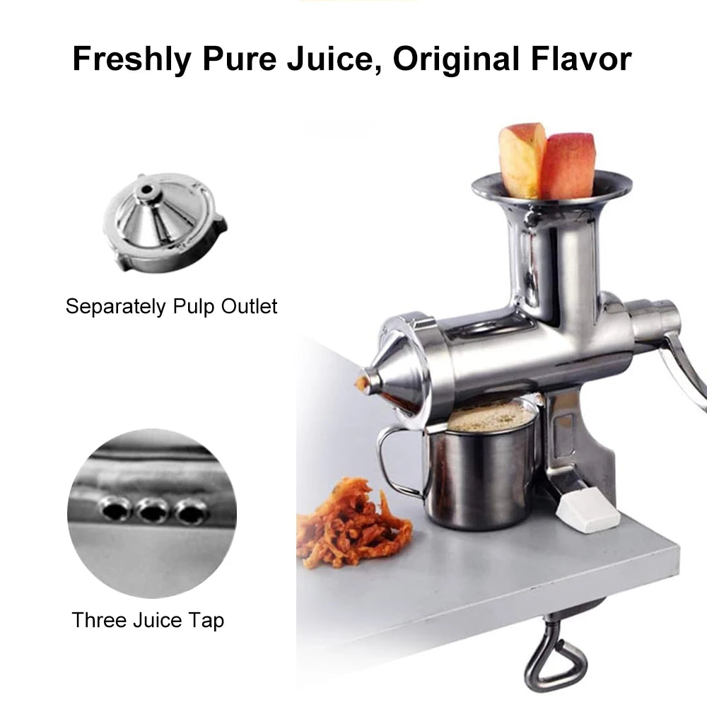 100% Stainless Steel Wheatgrass manual juicer fruit citrus juice extrator