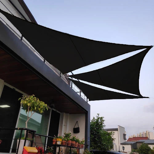 Black All size Waterproof Sun Shade Sail Square Rectangle Garden Terrace Canopy Pool Shade Triangle Camp Hiking Yard Awning