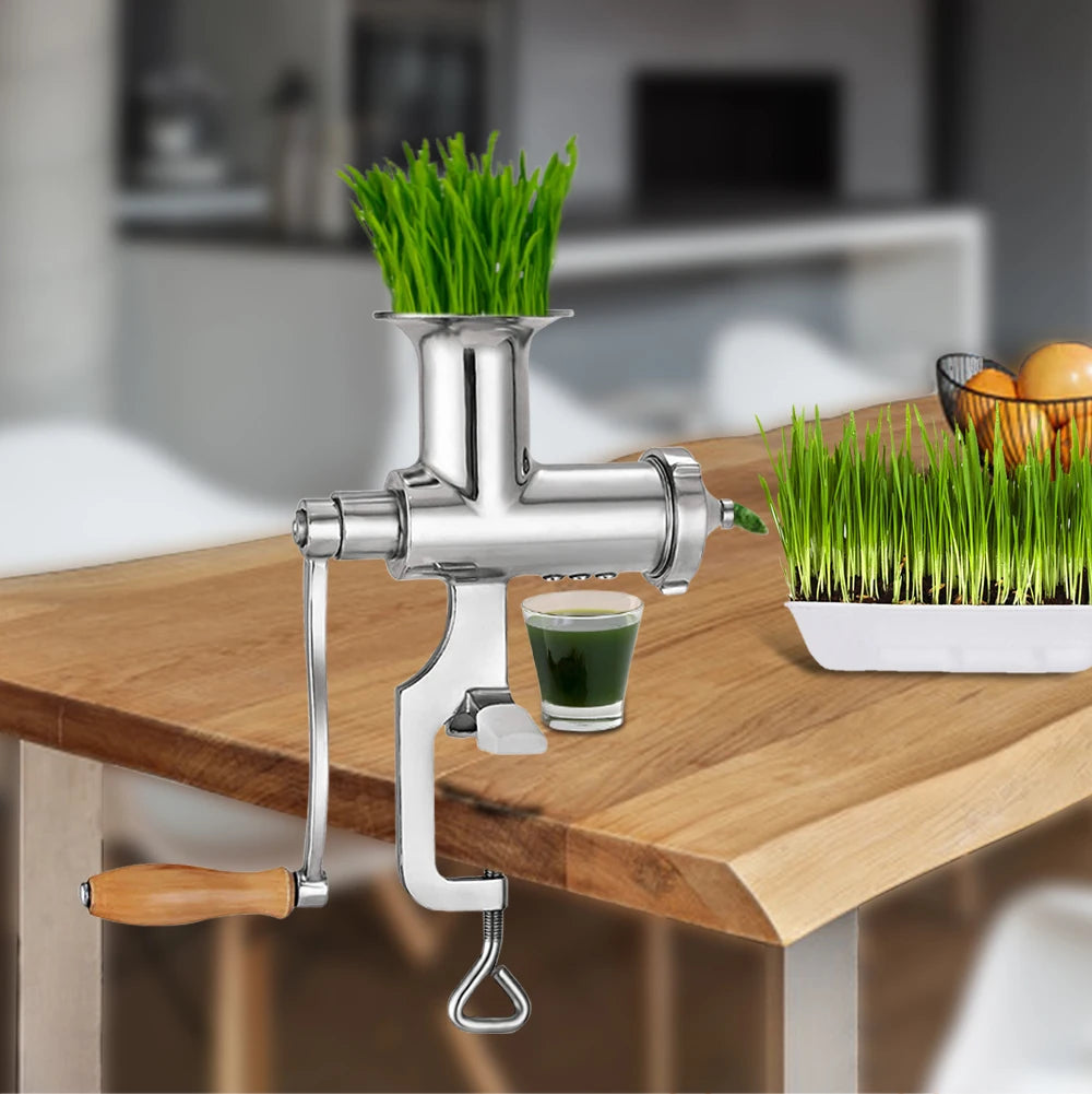 100% Stainless Steel Wheatgrass manual juicer fruit citrus juice extrator