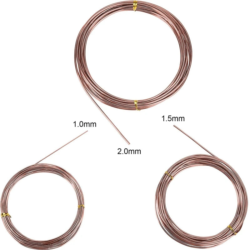 Hot Sale 9 Rolls Bonsai Wires Anodized Aluminum Bonsai Training Wire with 3 Sizes (1.0 Mm,1.5 Mm,2.0 Mm),Total 147 Feet