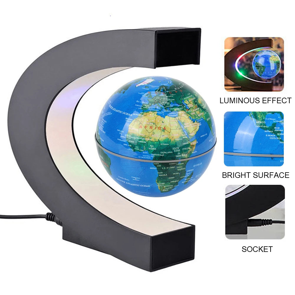 Floating Magnetic Levitation Globe – LED World Map Lamp Innovative antigravity design with soft LED lighting. Unique home décor and perfect birthday gift idea.