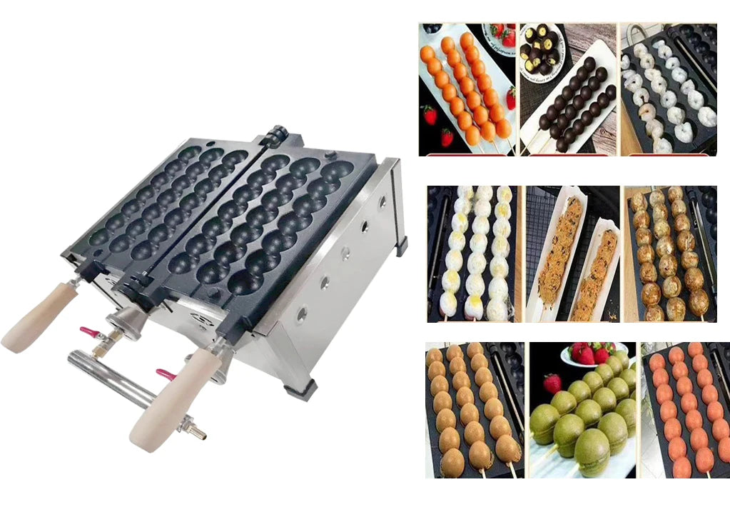 Gas Type  Lolly Waffle Sticks Machine Sugar-coated Haws Shape Waffle Maker Takoyaki Ball Grill