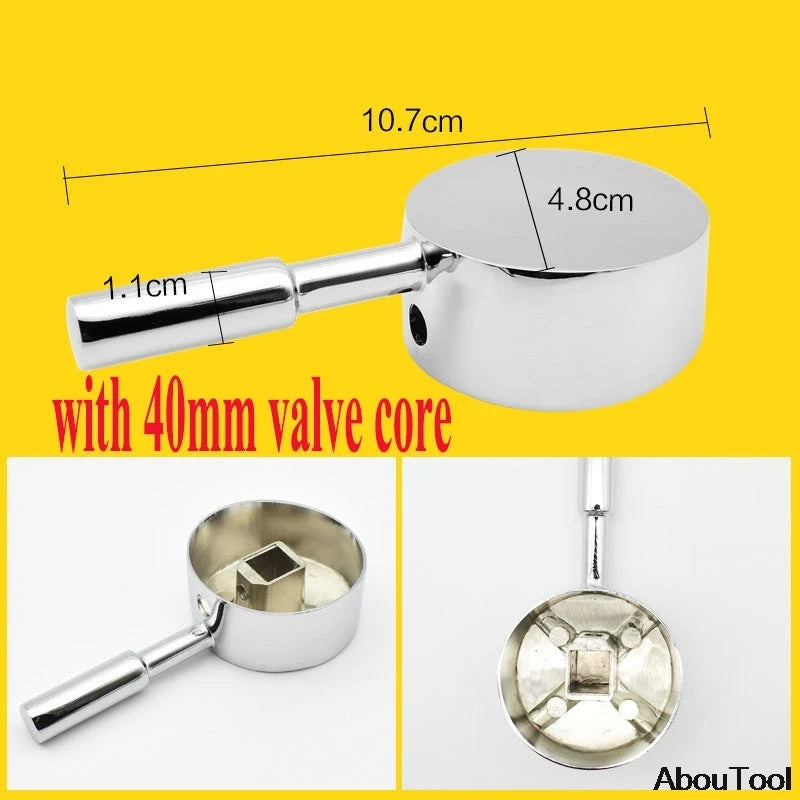 Bathroom Replacement Faucet Handle Chrome Plated Taps Accessories for 35mm/40mm Cartridge Spool Faucet Single Metal Lever Handle