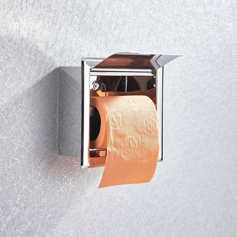 Bathroom Toilet Paper Holder 304 Stainless Steel Waterproof Roll Paper Box Black Tissue Box Holder Bathroom Hardware Accessories