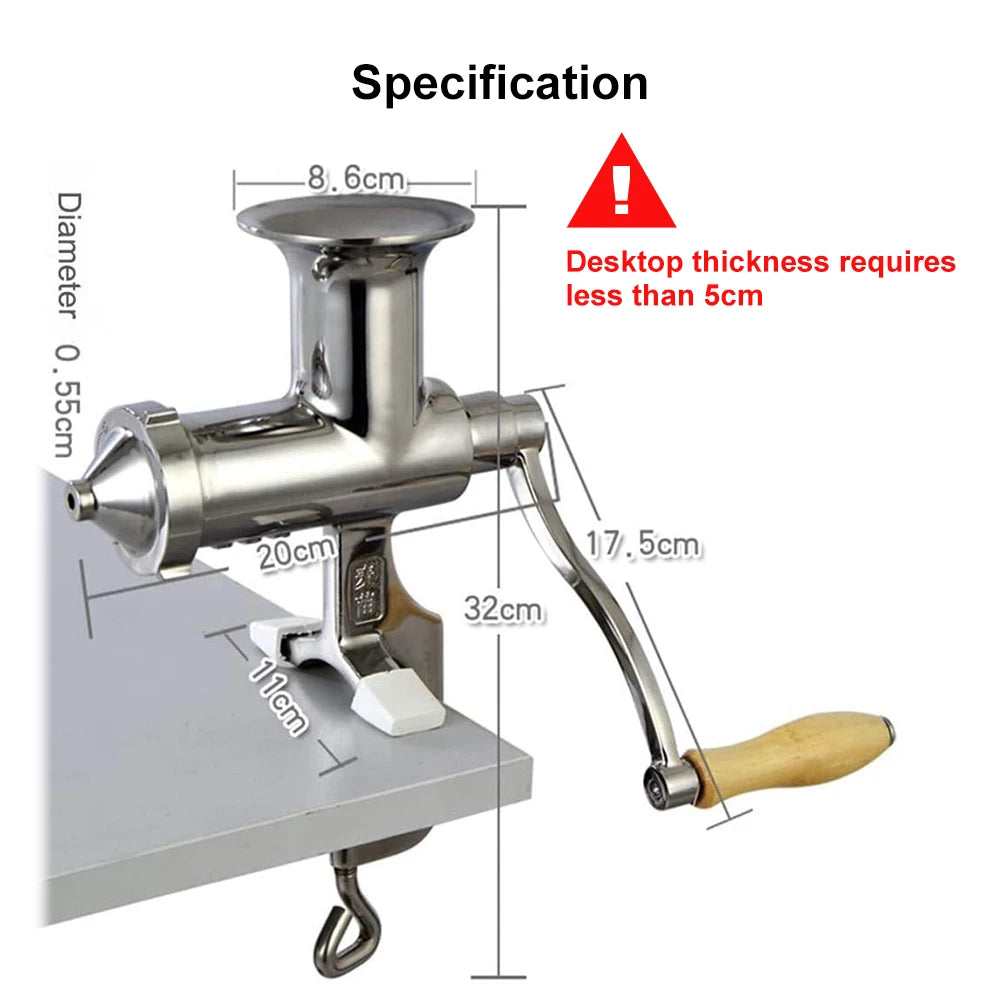 100% Stainless Steel Wheatgrass manual juicer fruit citrus juice extrator