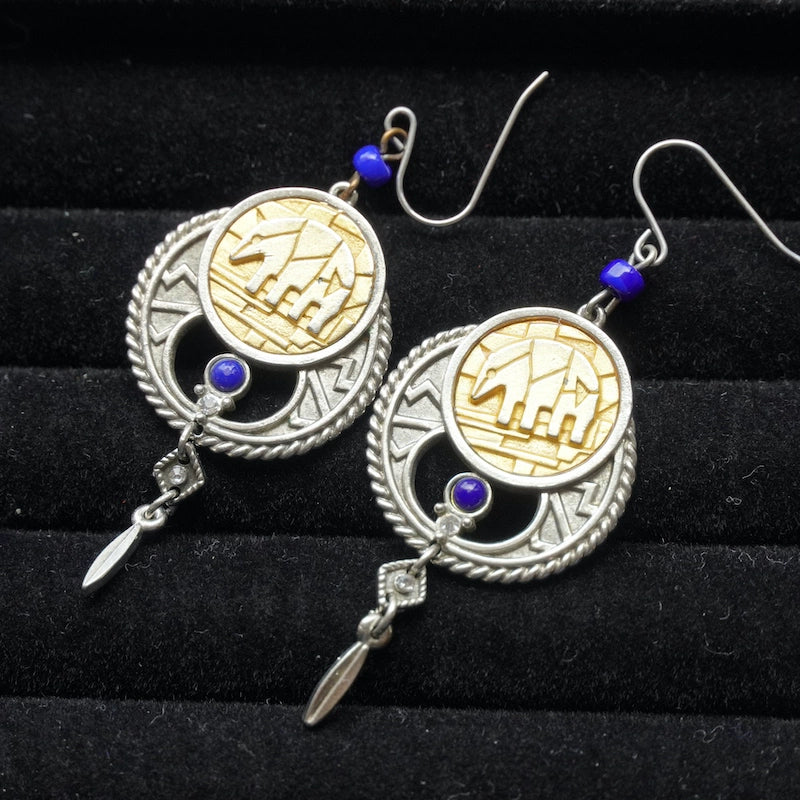 Western Antique Jewelry Vintage Retro Fashion Gemstone Earrings Ear Stud Earring Collection Elegant Fashion