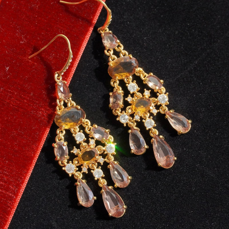 Western Antique Jewelry Vintage Retro Fashion Gemstone Earrings Ear Stud Earring Collection Elegant Fashion